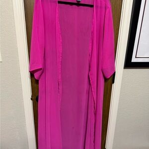 Vibrant Pink Sheer Kimono